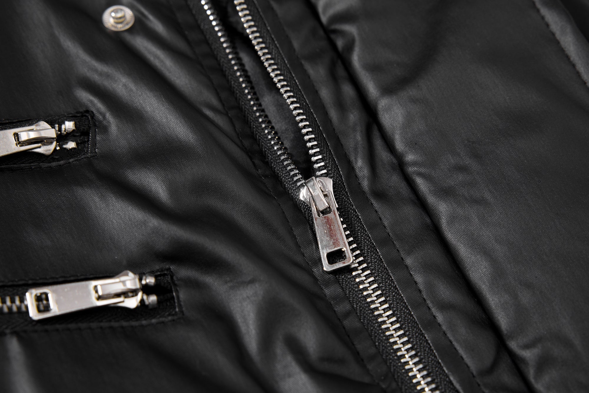 3-6-5.shop Dual-Zip PU Bomber Jacket