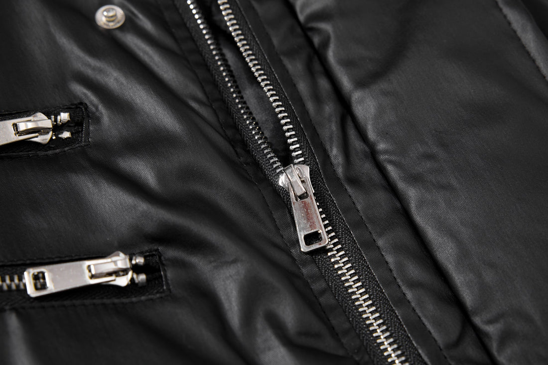3-6-5.shop Dual-Zip PU Bomber Jacket