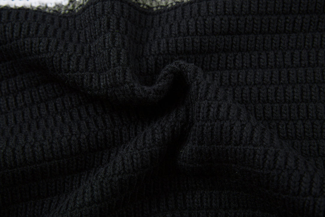 3-6-5.shop Striped Knit Polo Sweater