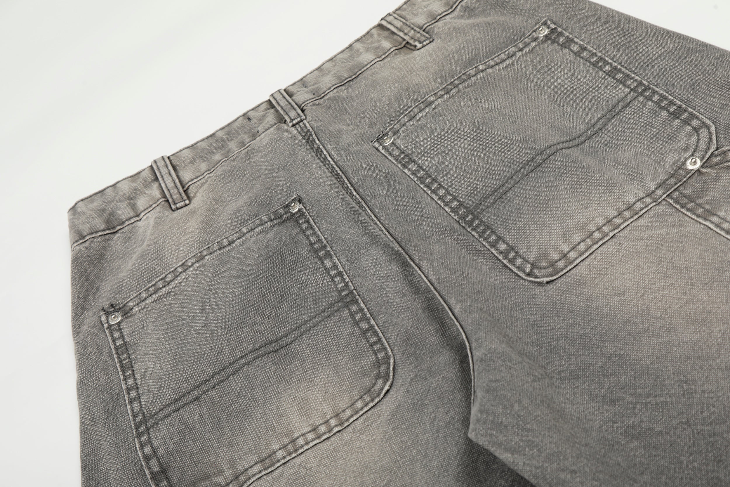 3-6-5.shop Washed Utility Distressed Denim Jeans