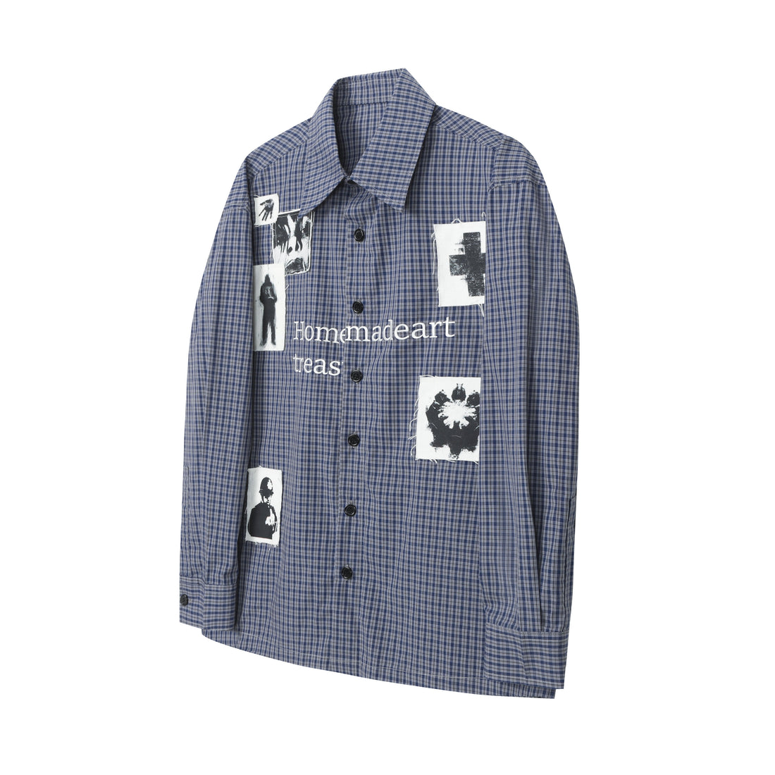 3-6-5.shop Patchwork Graphic Plaid Shirt