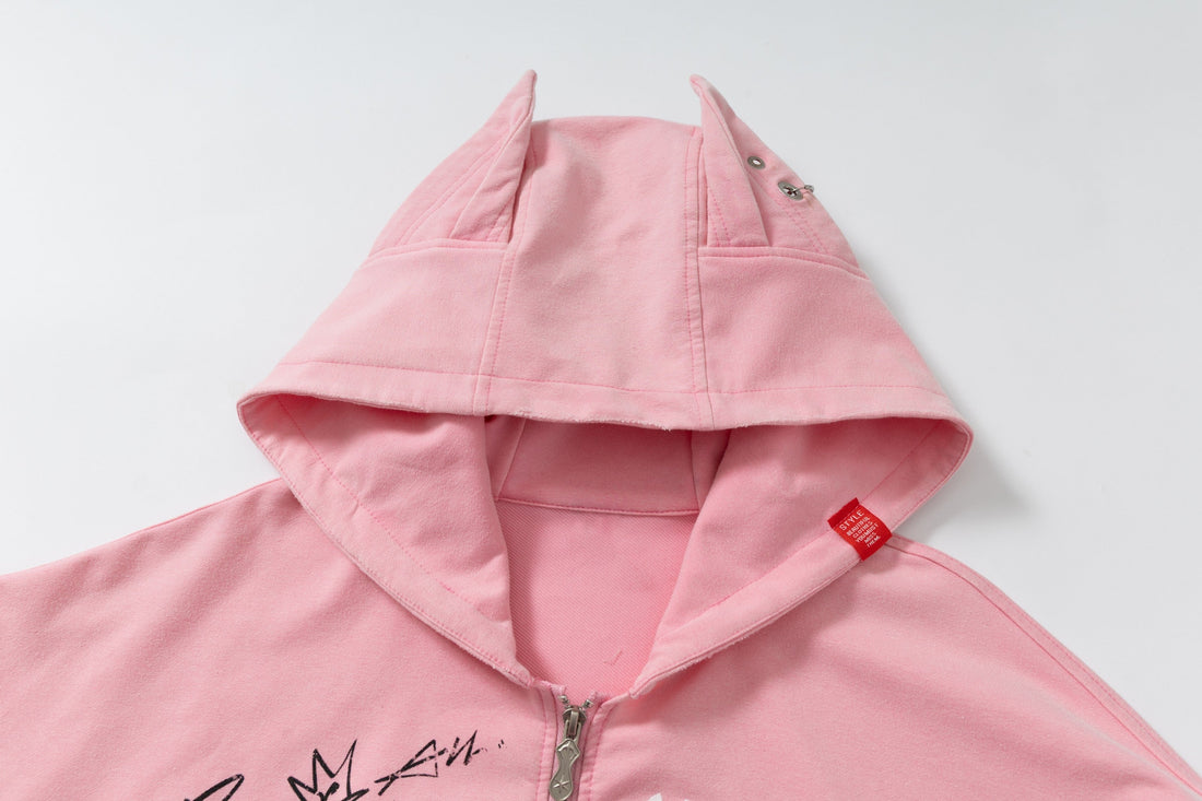 3-6-5.shop Gradient Graphic Zip Hoodie