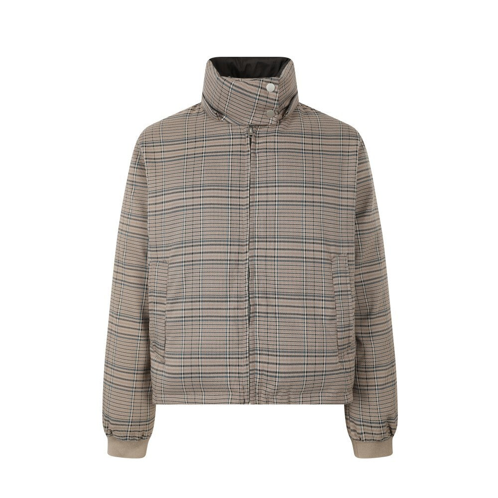 3-6-5.shop Reversible Plaid Fur Hooded Jacket