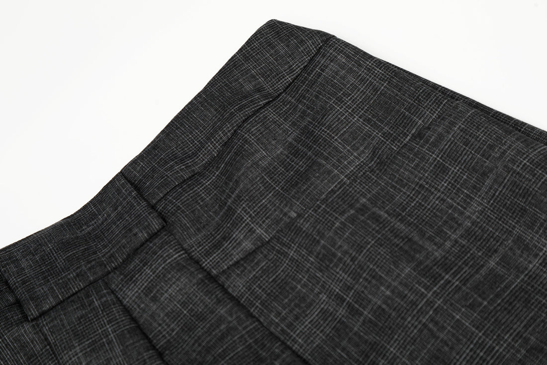 3-6-5.shop Textured Pleated Wide-Leg Trousers