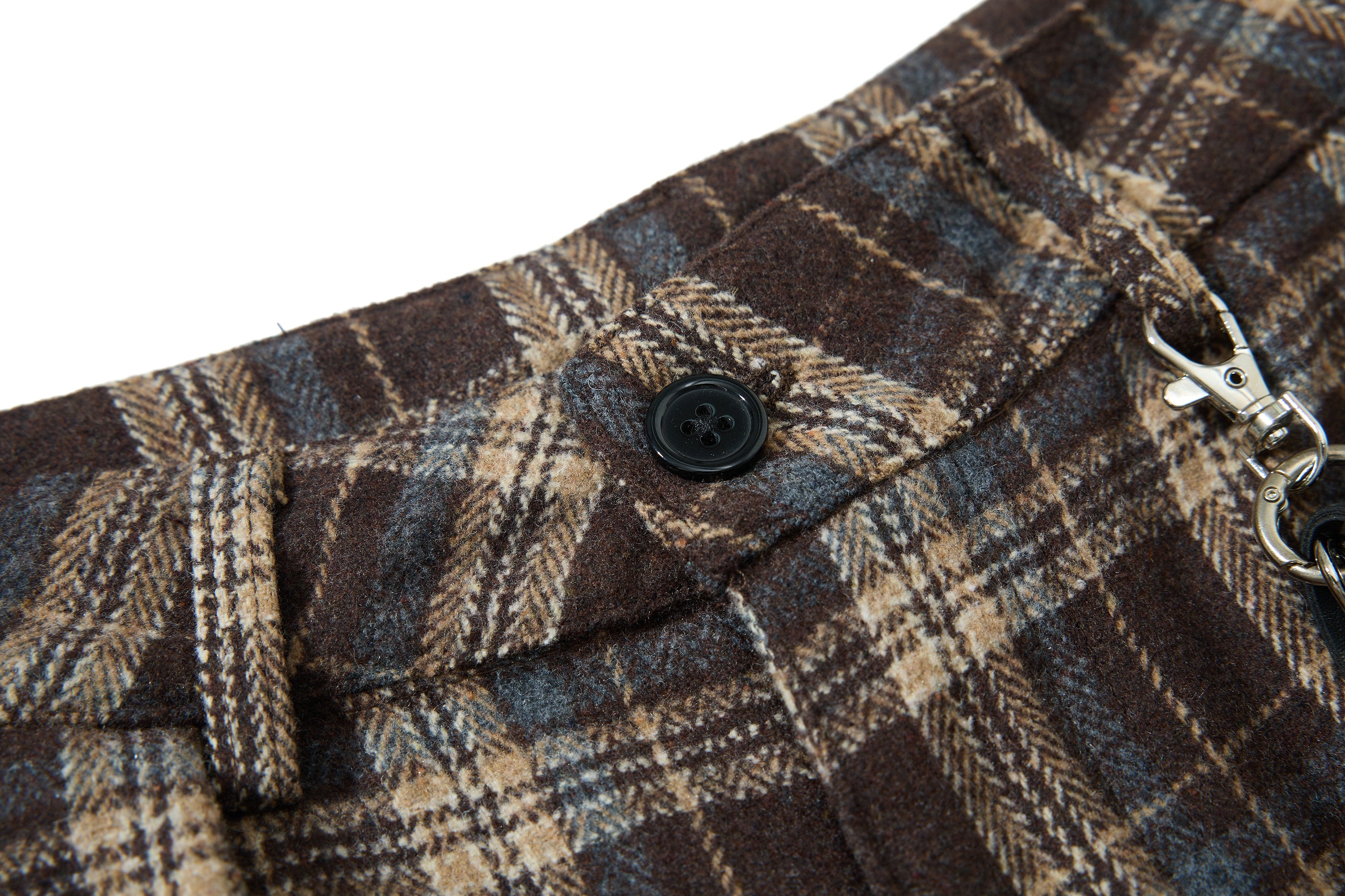 3-6-5.shop Vintage Check Wool-Blend Cargo Pants