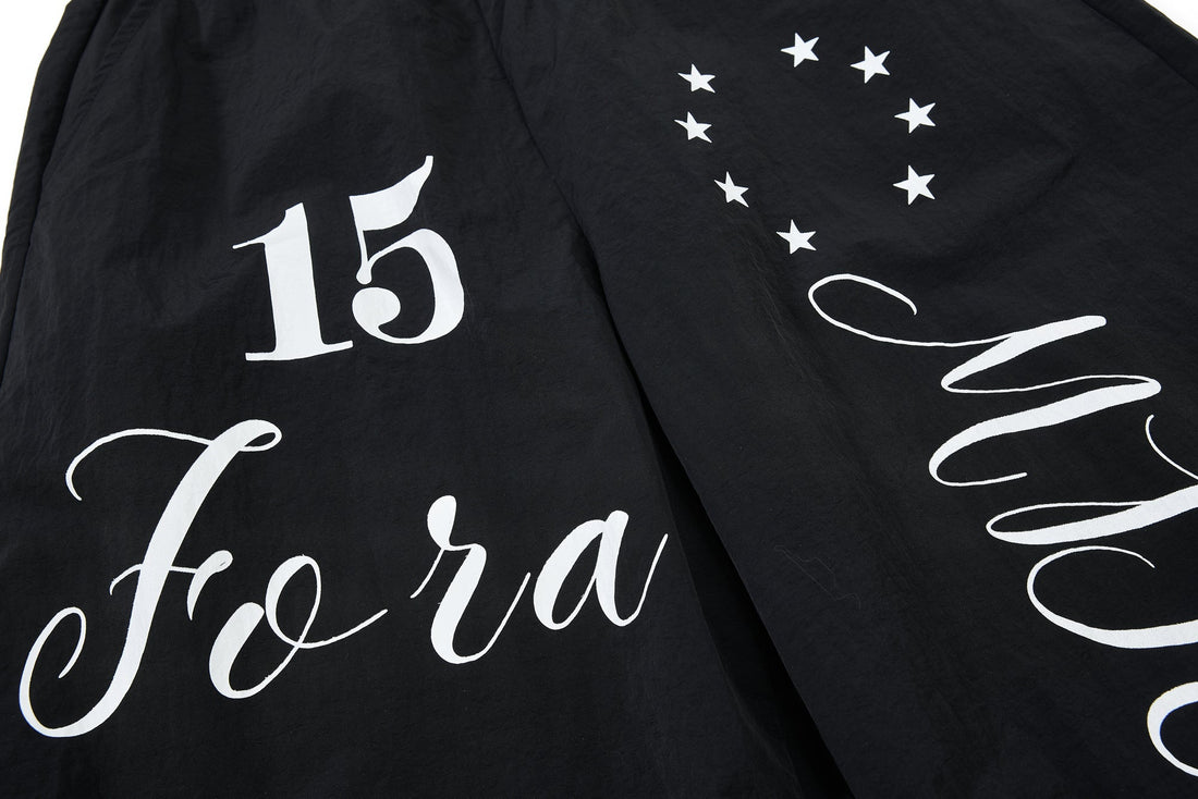 3-6-5.shop Retro Script Wide-Leg Track Pants