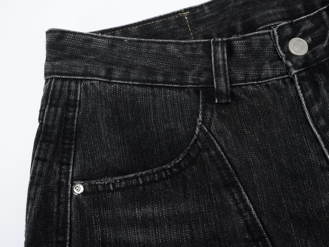 3-6-5.shop Vintage Washed Curved Denim Pants