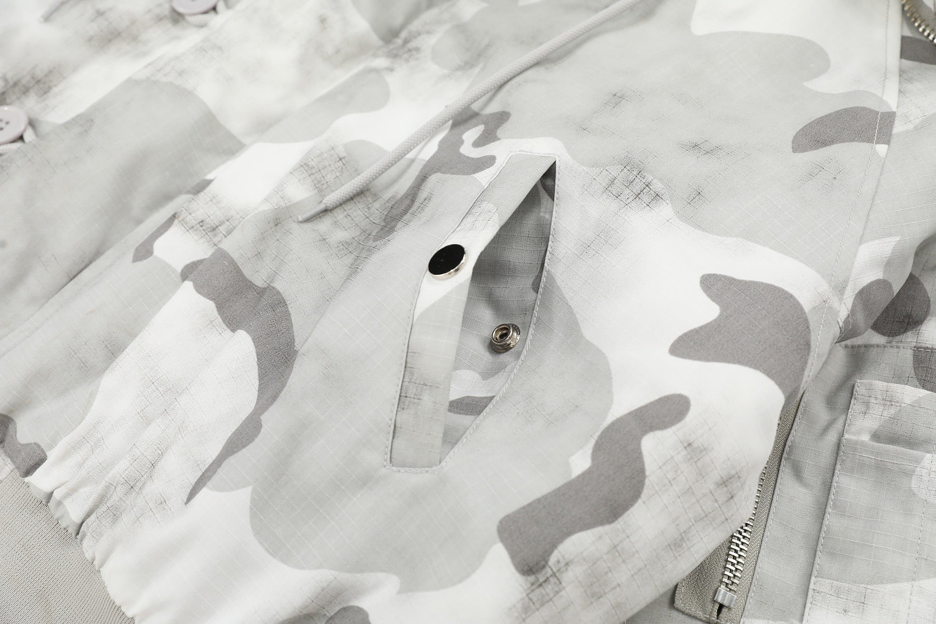 3-6-5.shop Arctic Camo Fur Bomber Jacket