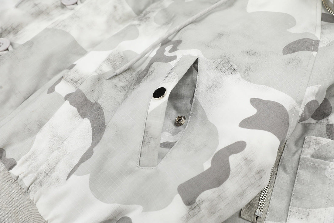 3-6-5.shop Arctic Camo Fur Bomber Jacket