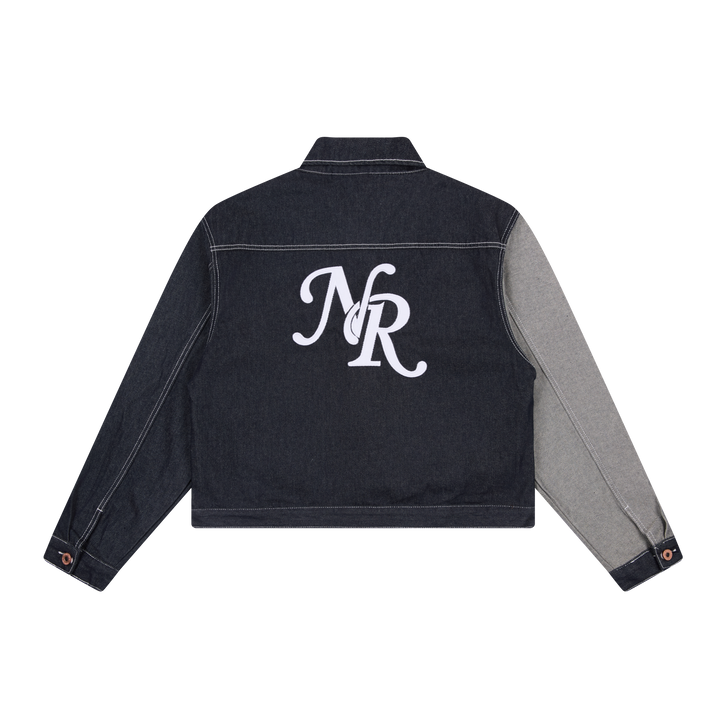 3-6-5.shop Mixed-Panel Denim Work Jacket