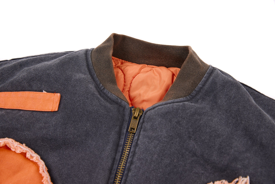 3-6-5.shop Patchwork Cotton Bomber Jacket