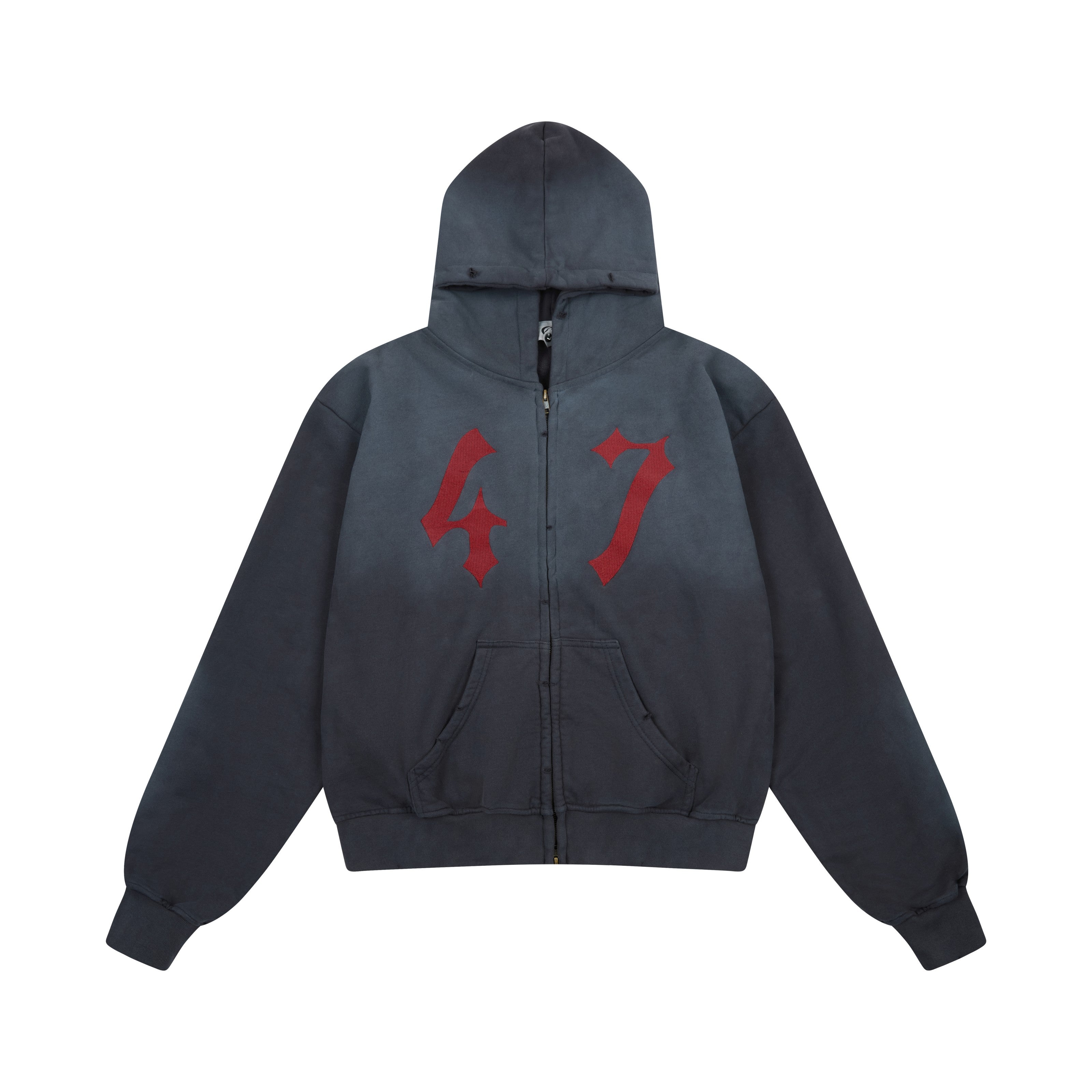 3-6-5.shop “47” Zip-Up Hoodie