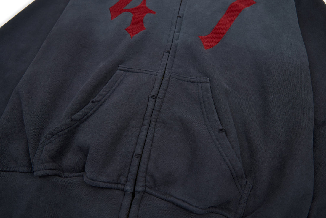 3-6-5.shop “47” Zip-Up Hoodie