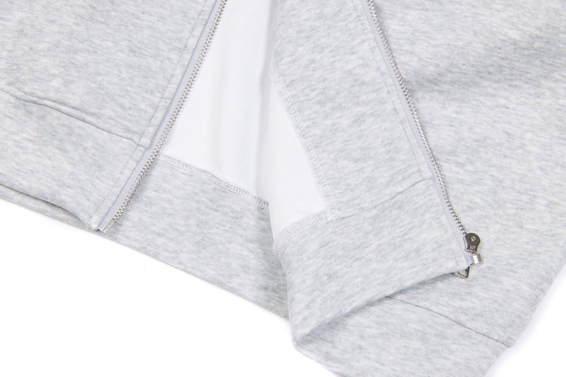 3-6-5.shop Distressed Zip-Up Hoodie