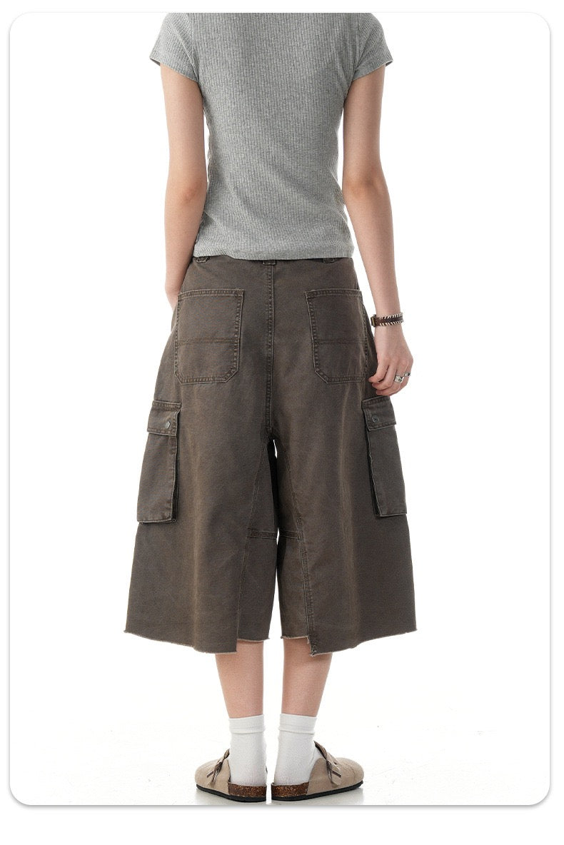 3-6-5.shop Wide-Leg Cargo Shorts