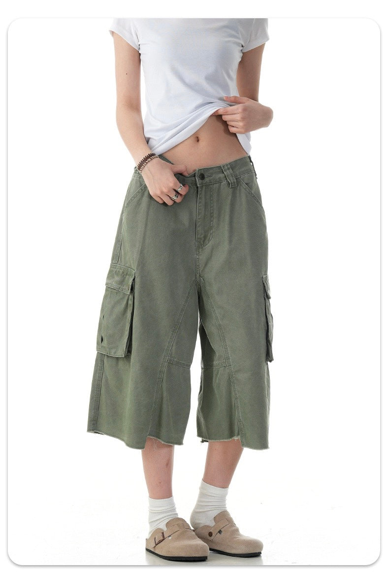 3-6-5.shop Wide-Leg Cargo Shorts