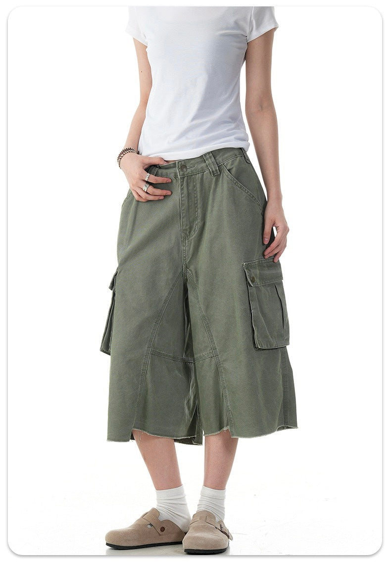 3-6-5.shop Wide-Leg Cargo Shorts