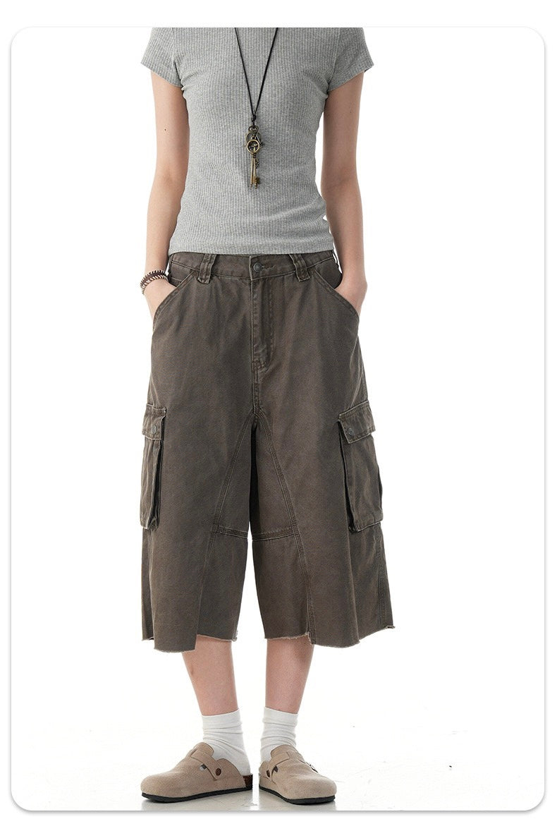 3-6-5.shop Wide-Leg Cargo Shorts