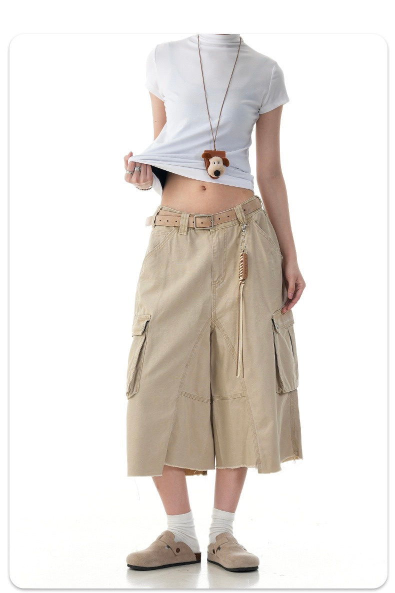 3-6-5.shop Wide-Leg Cargo Shorts