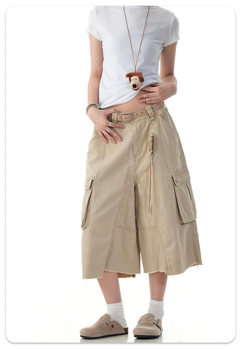 3-6-5.shop Wide-Leg Cargo Shorts