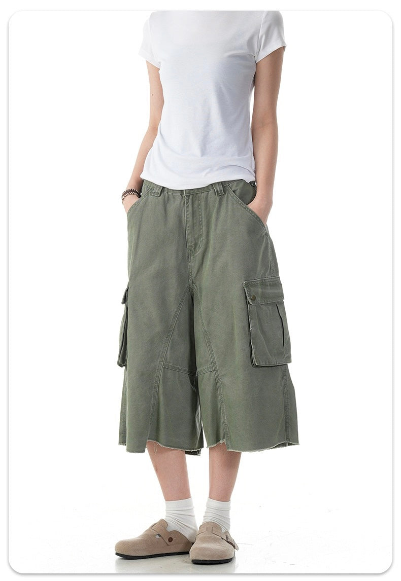 3-6-5.shop Wide-Leg Cargo Shorts