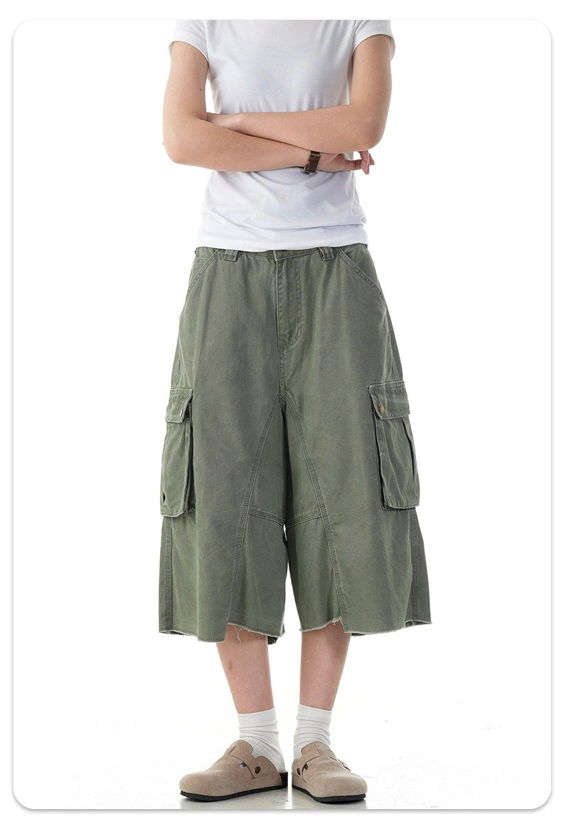 3-6-5.shop Wide-Leg Cargo Shorts