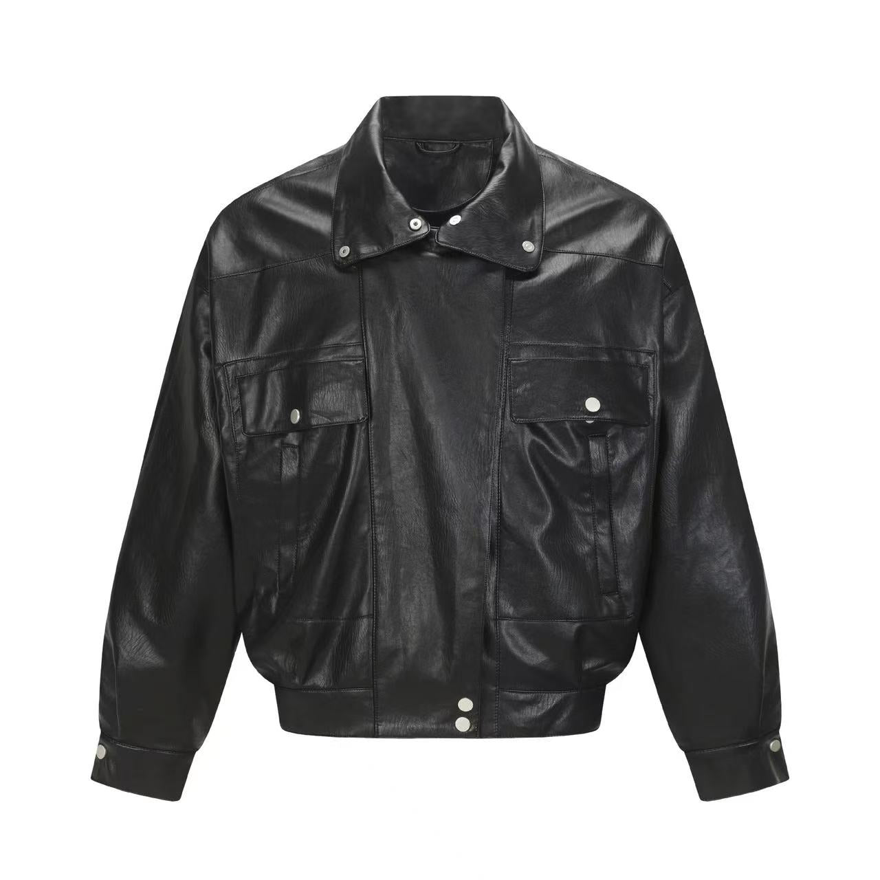 3-6-5.shop PU Structured Leather Jacket