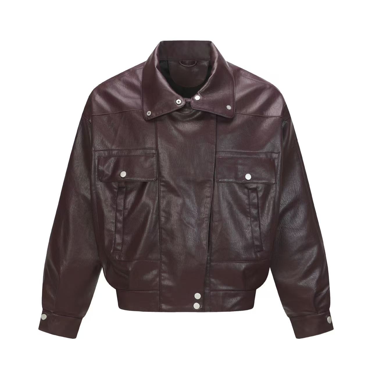 3-6-5.shop PU Structured Leather Jacket