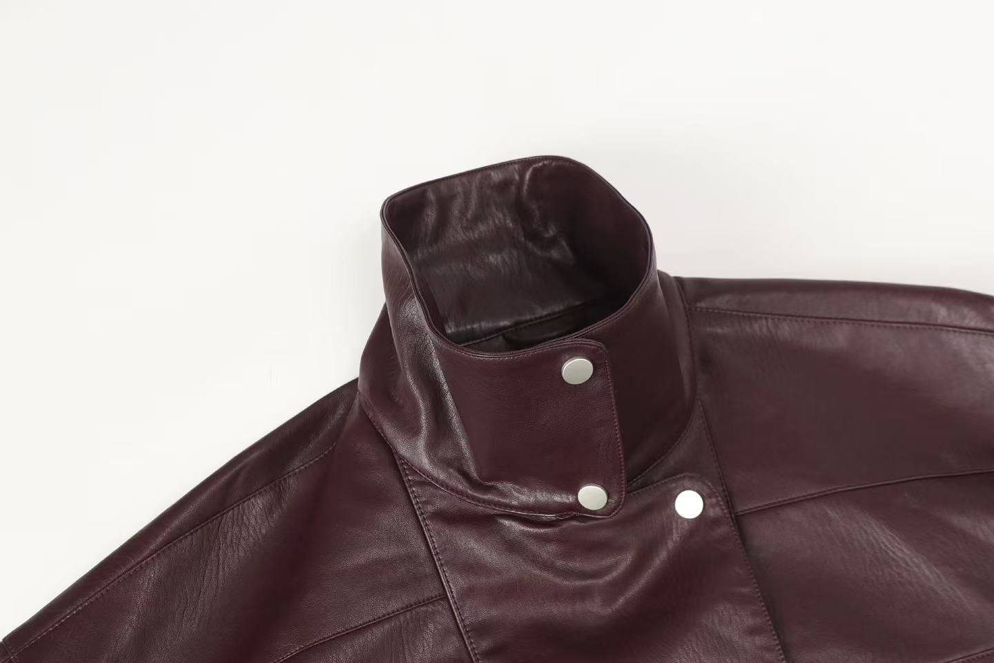 3-6-5.shop PU Structured Leather Jacket