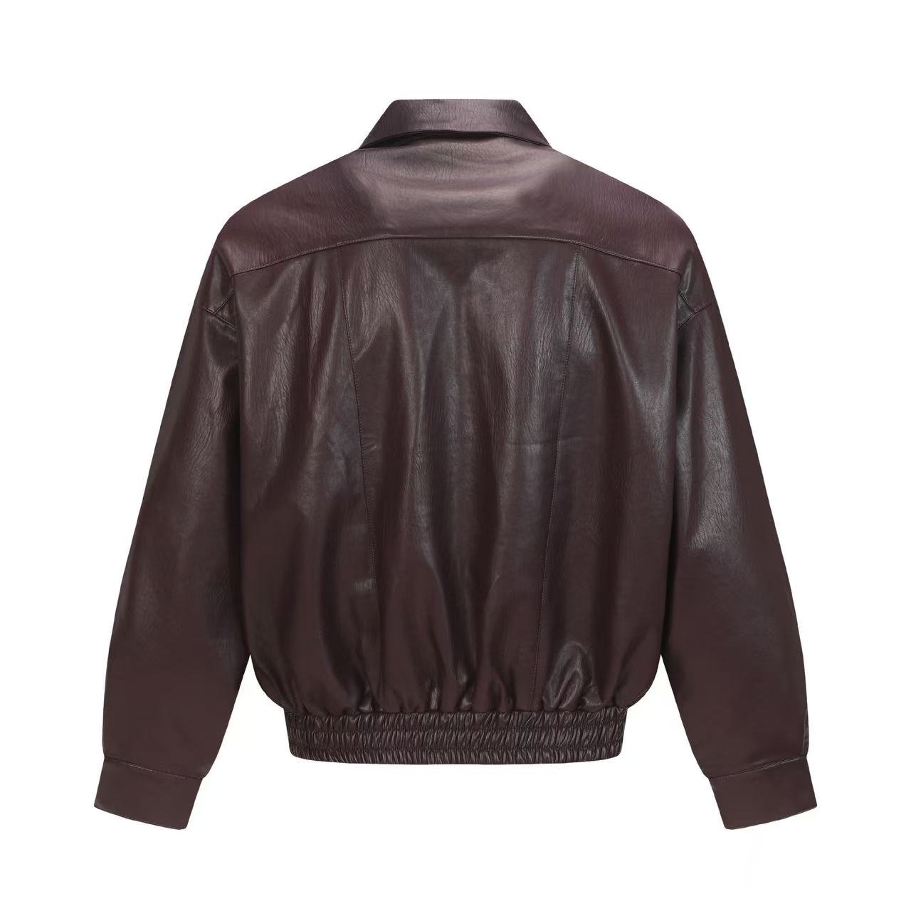 3-6-5.shop PU Structured Leather Jacket
