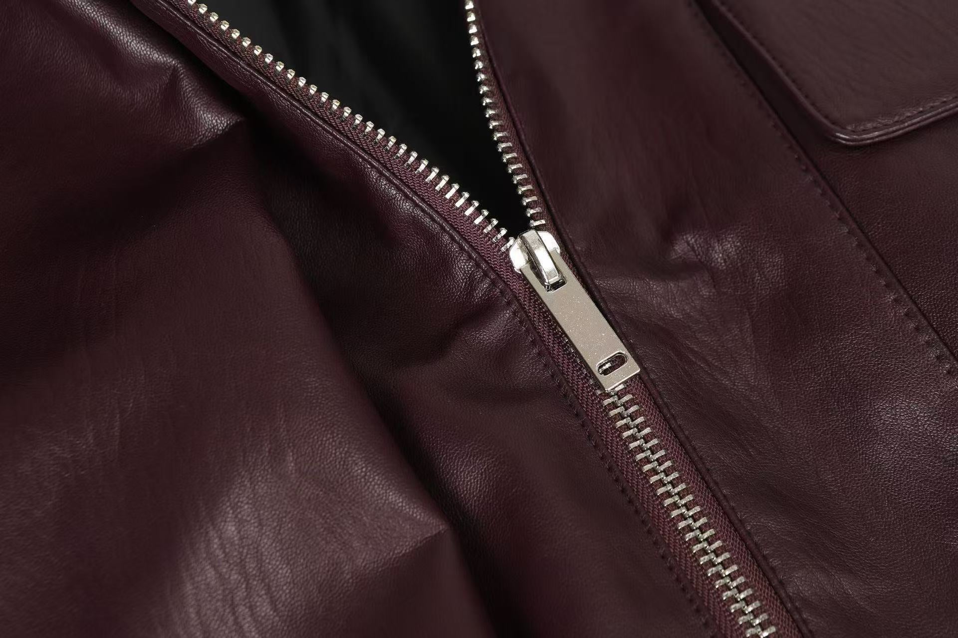 3-6-5.shop PU Structured Leather Jacket