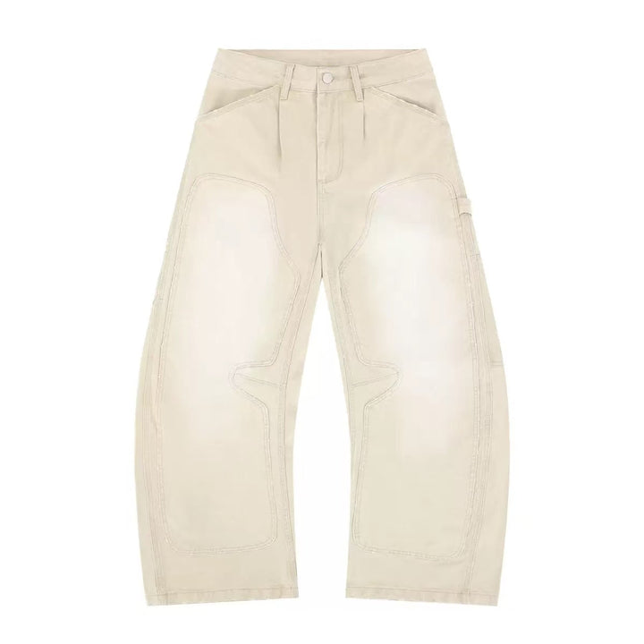 3-6-5.shop Curved-Cut Washed Work Pants