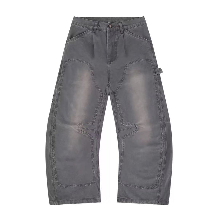 3-6-5.shop Curved-Cut Washed Work Pants
