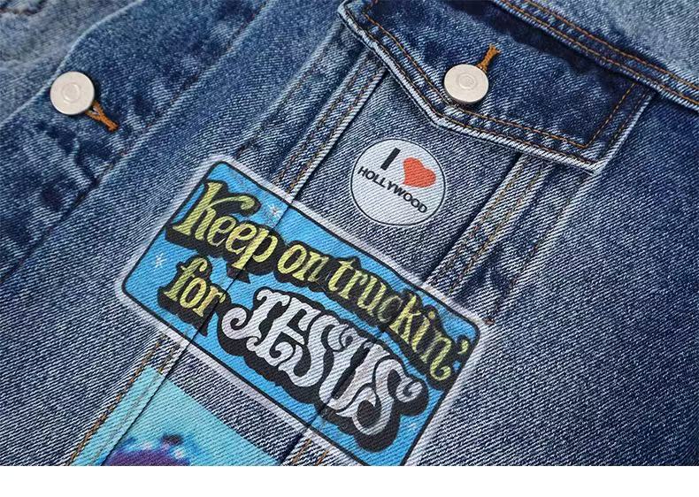 3-6-5.shop Vintage Patch Denim Jacket
