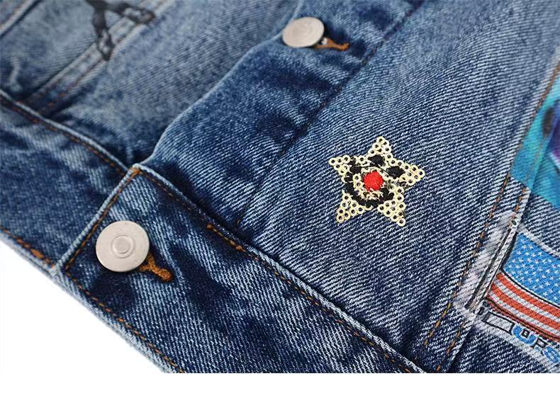 3-6-5.shop Vintage Patch Denim Jacket