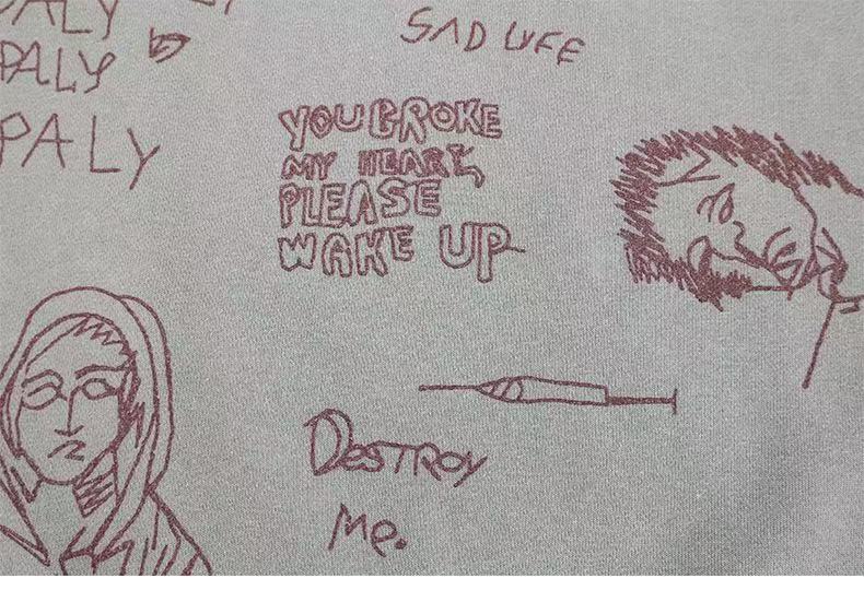 3-6-5.shop Sad Life Hand-Drawn Sweatshirt