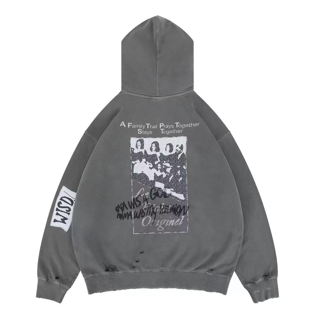 3-6-5.shop Vintage Graphic Washed Hoodie