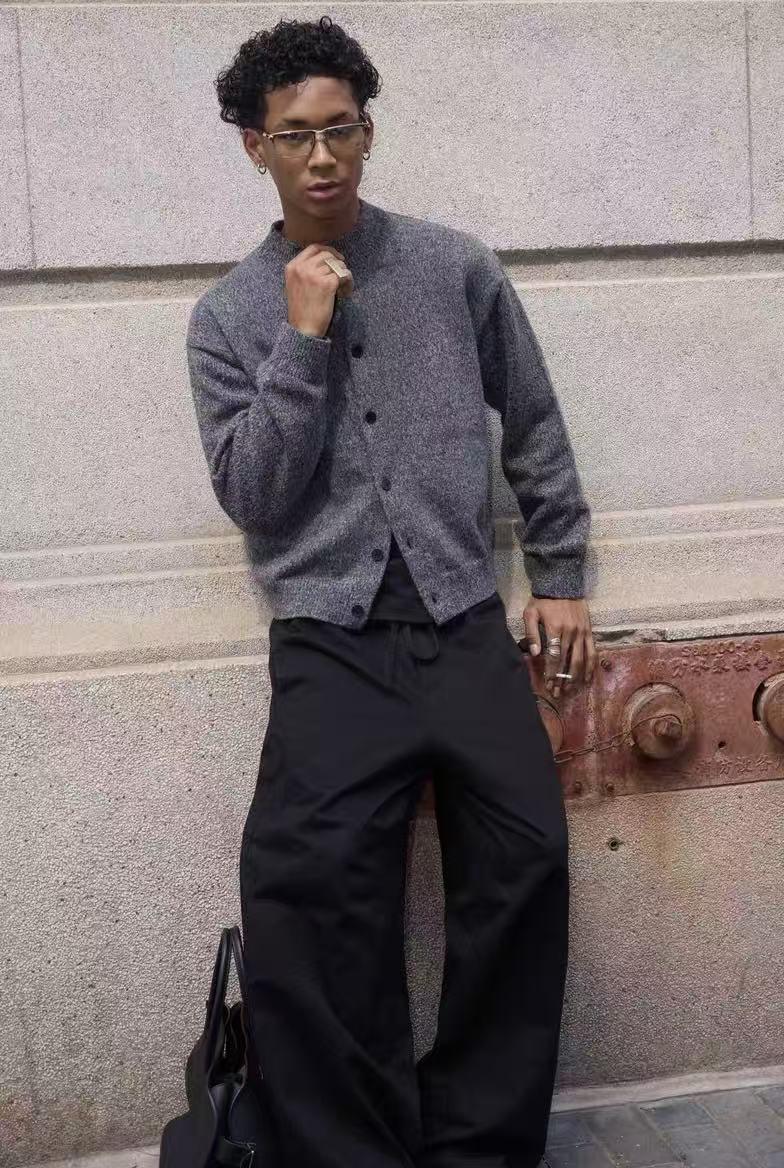 3-6-5.shop Minimal Wool Blend Knit Cardigan