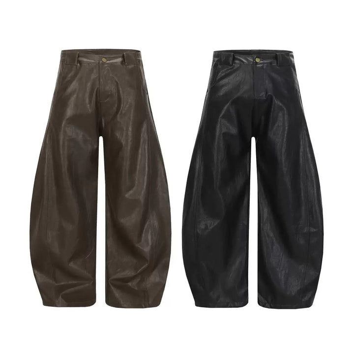 3-6-5.shop PU Barrel Leather Pants