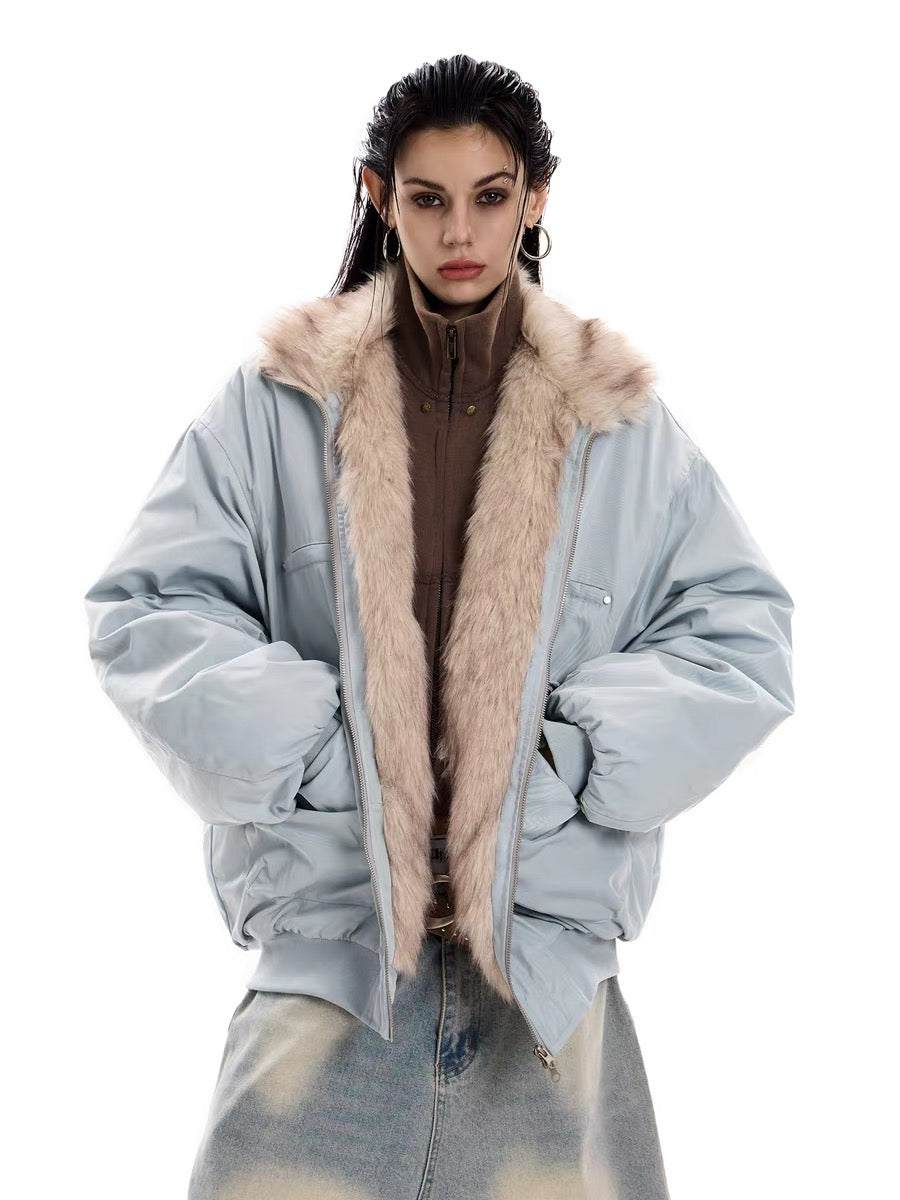 3-6-5.shop Faux Fur Lined Utility Jacket