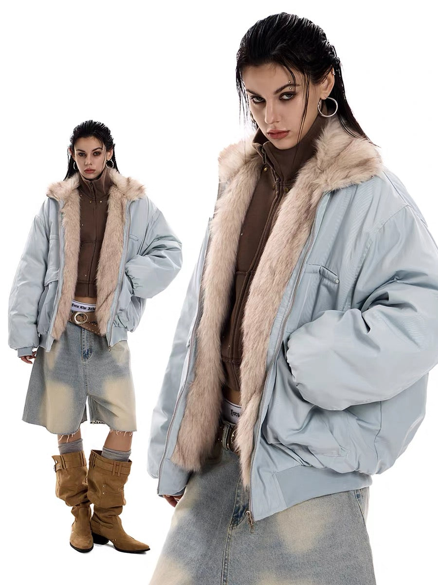 3-6-5.shop Faux Fur Lined Utility Jacket