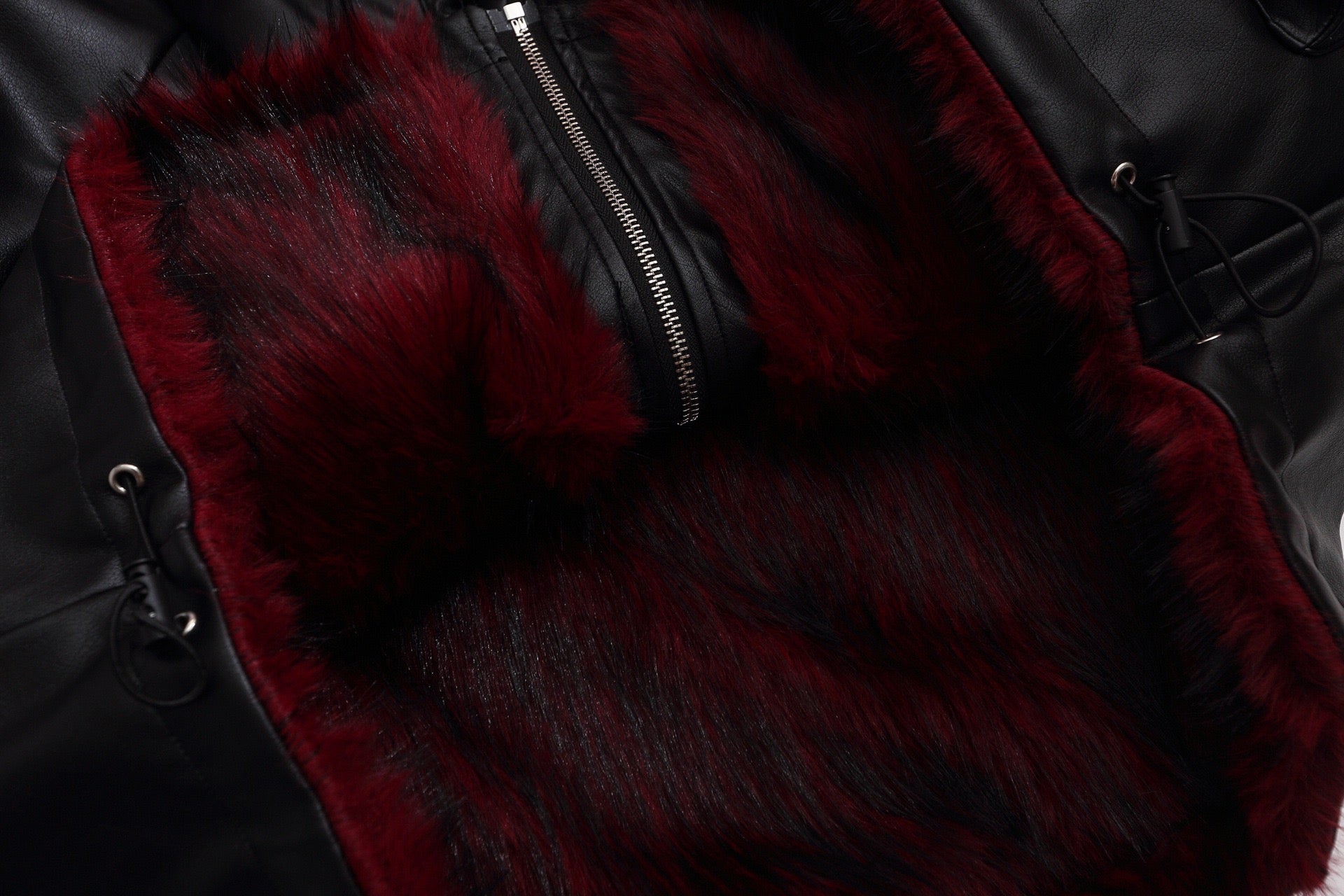 3-6-5.shop Contrast Fur PU Jacket