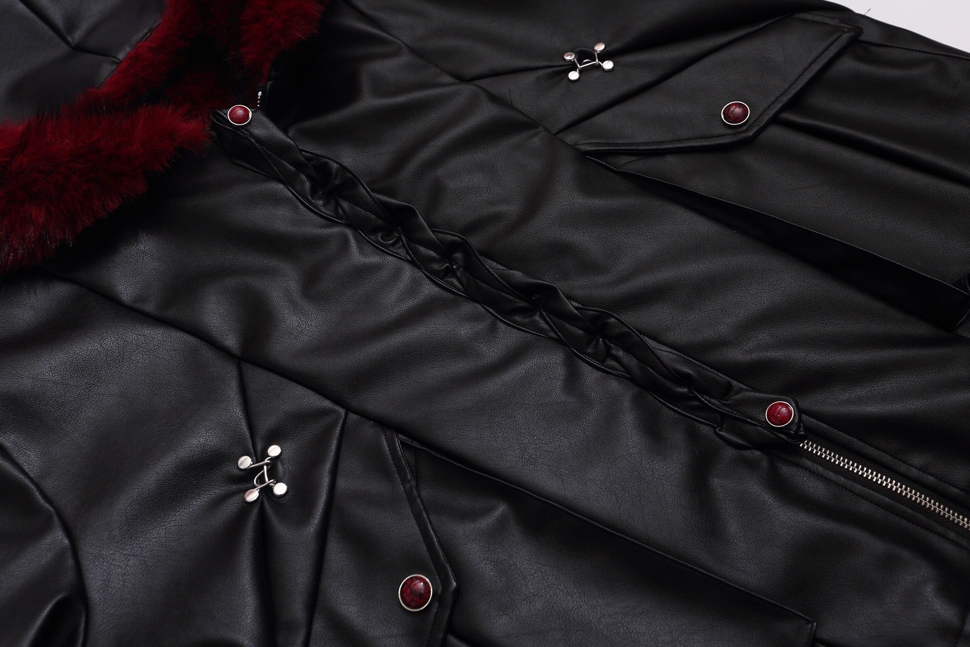 3-6-5.shop Contrast Fur PU Jacket