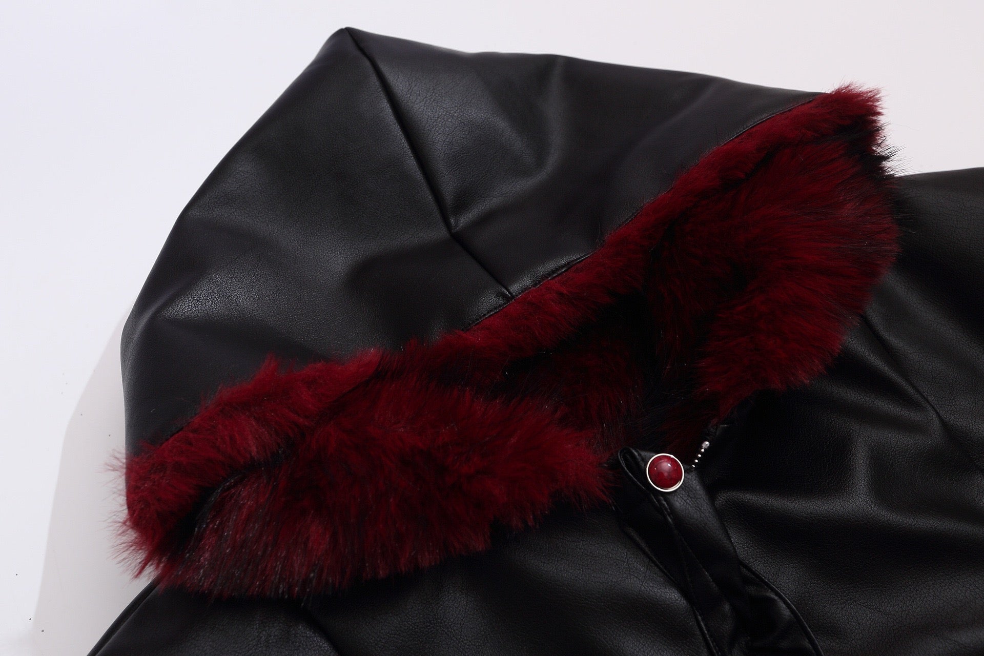 3-6-5.shop Contrast Fur PU Jacket