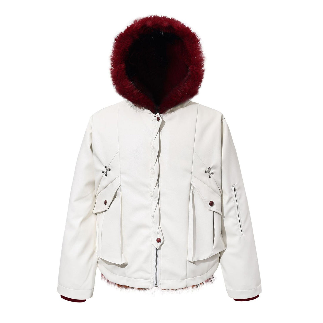 3-6-5.shop Contrast Fur PU Jacket