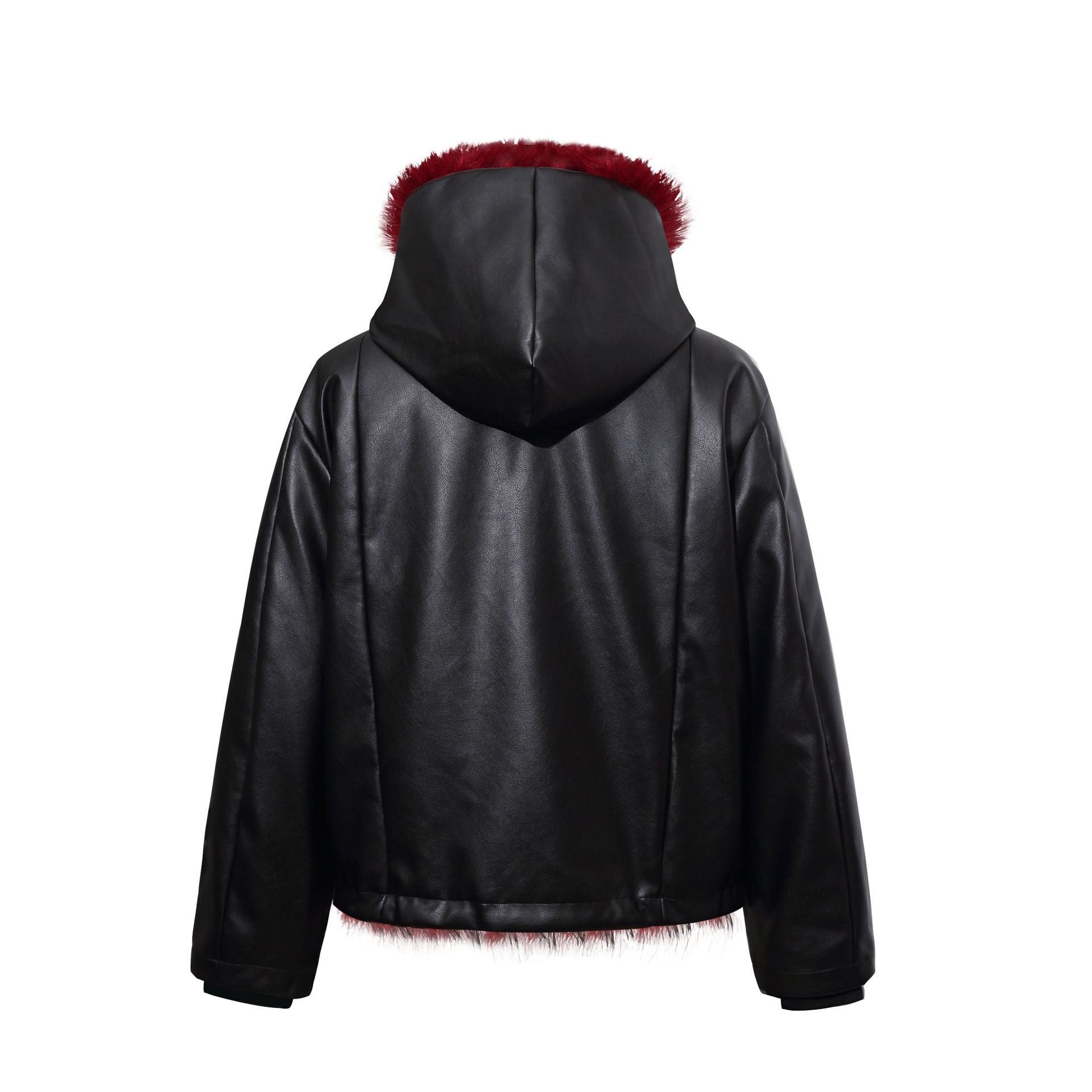 3-6-5.shop Contrast Fur PU Jacket