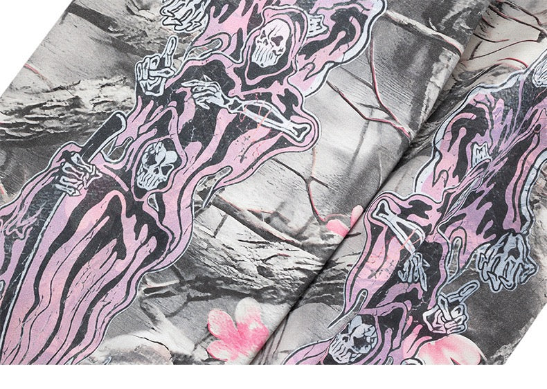 3-6-5.shop Sakura Camo Graphic Sweatpants