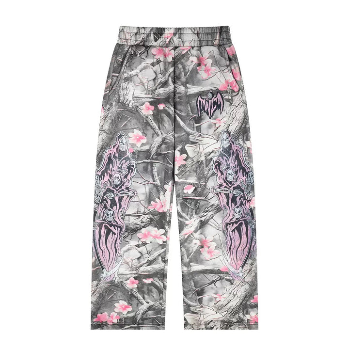 3-6-5.shop Sakura Camo Graphic Sweatpants