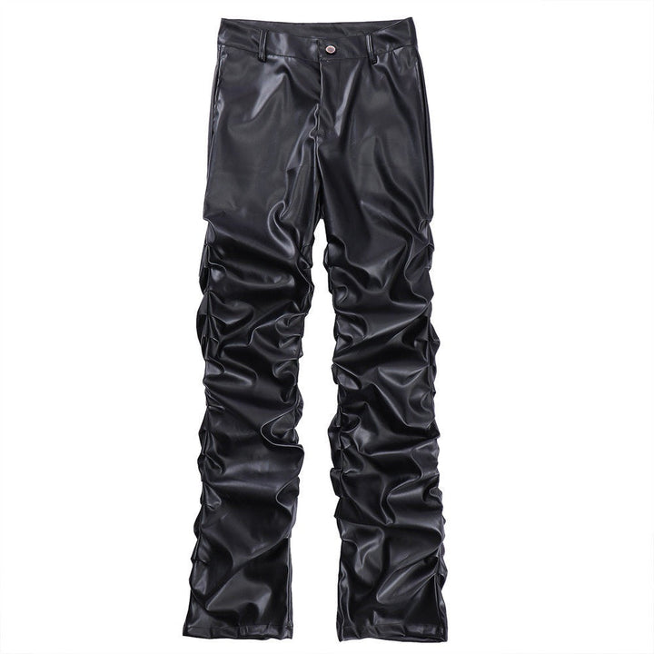 3-6-5.shop Ruched Faux Leather Pants