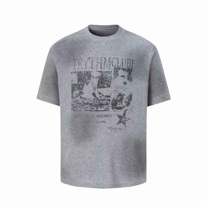 3-6-5.shop Vintage Graphic Waffle T-Shirt